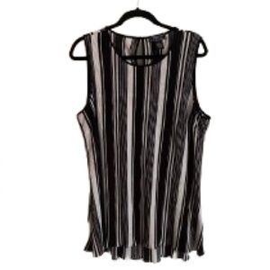 NYC Black and White Vertical Stripe Tank Top Size XL